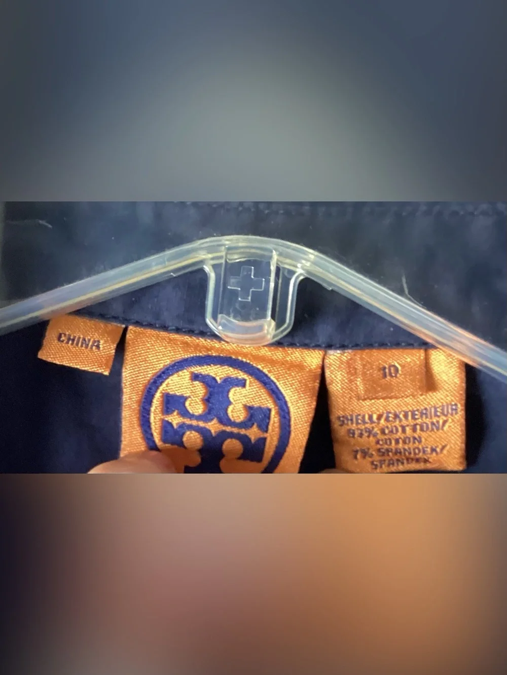 Tory Burch Navy Dress with Orange Logo Tag